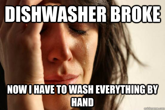 Dishwasher Broke Now I have to wash everything by hand  First World Problems