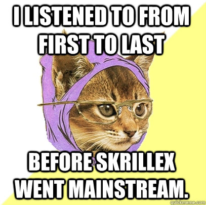 I listened to From first to last Before skrillex went mainstream.  Hipster Kitty