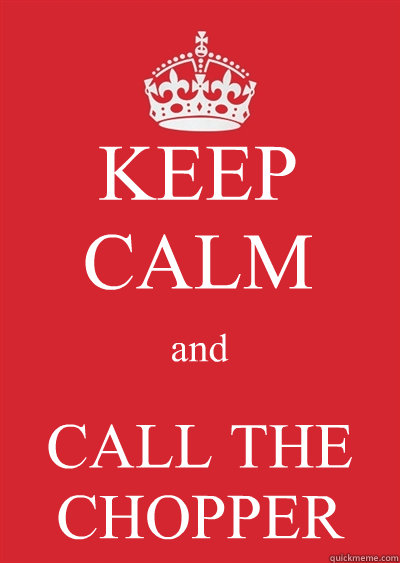 KEEP CALM and CALL THE
CHOPPER  Keep calm or gtfo