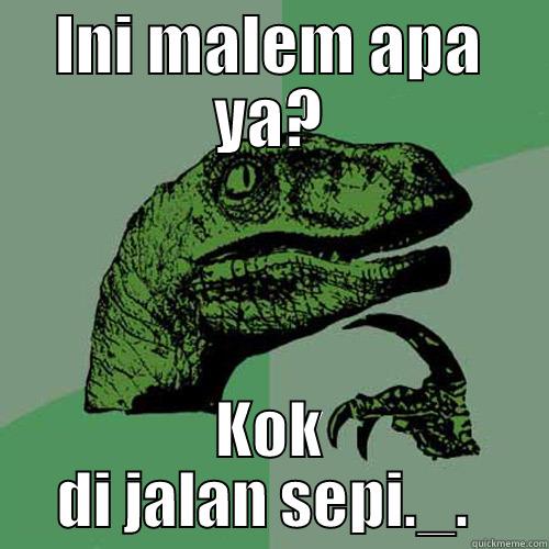 INI MALEM APA YA? KOK DI JALAN SEPI._.  Philosoraptor