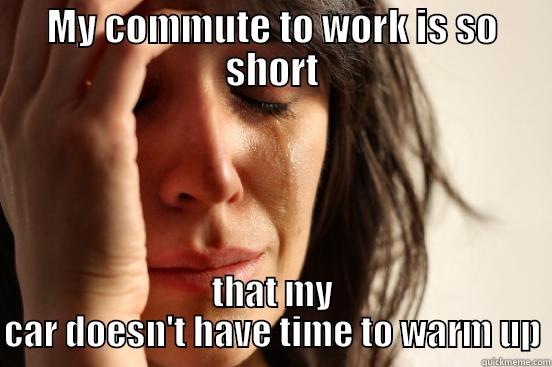MY COMMUTE TO WORK IS SO SHORT THAT MY CAR DOESN'T HAVE TIME TO WARM UP First World Problems