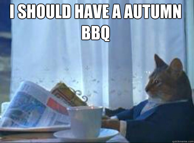 I should have a Autumn BBQ
  - I should have a Autumn BBQ
   I should buy a boat cat