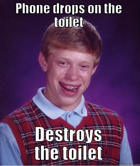 PHONE DROPS ON THE TOILET DESTROYS THE TOILET Bad Luck Brian