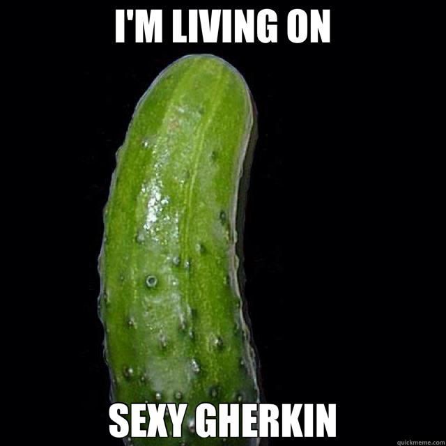 I'M LIVING ON SEXY GHERKIN  Gherkin