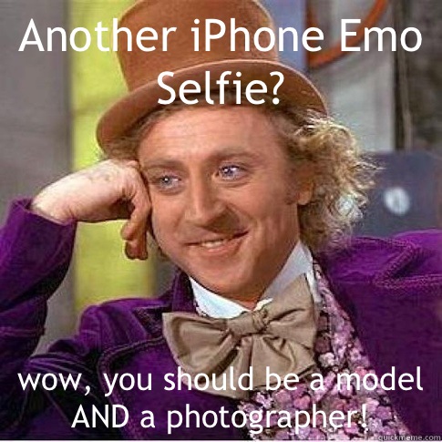 Another iPhone Emo Selfie? wow, you should be a model AND a photographer!  instagram