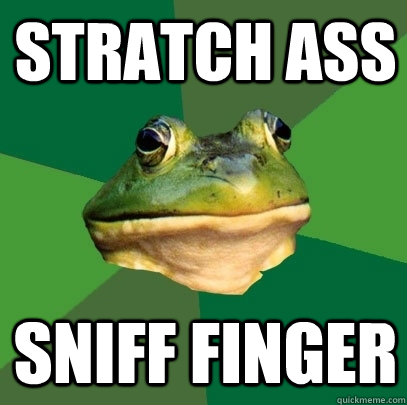 Stratch Ass Sniff Finger  Foul Bachelor Frog