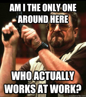 AM I THE ONLY ONE Around here who actually works at work? - AM I THE ONLY ONE Around here who actually works at work?  Misc