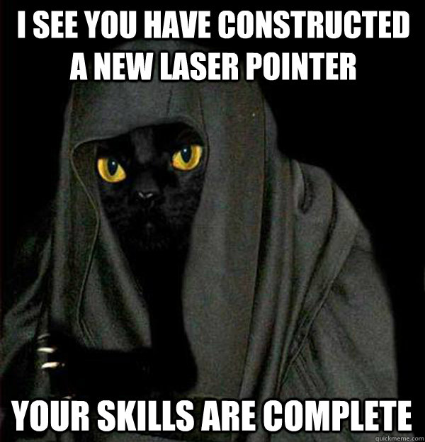 I see you have constructed a new laser pointer Your skills are complete  