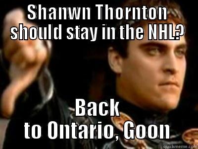 SHANWN THORNTON SHOULD STAY IN THE NHL? BACK TO ONTARIO, GOON Downvoting Roman