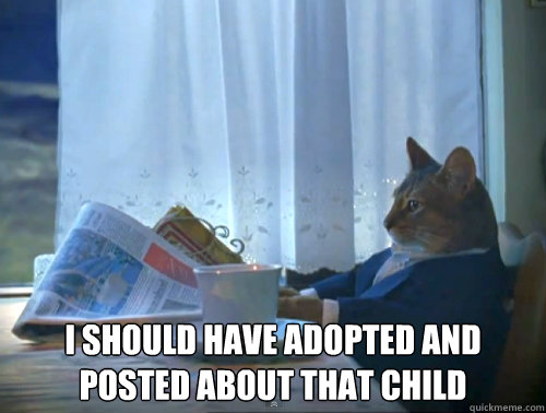  I should have adopted and posted about that child  The One Percent Cat