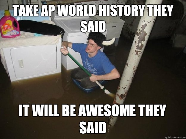 Take AP World History they said It will be awesome they said - Take AP World History they said It will be awesome they said  Do the laundry they said