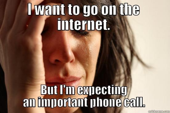 I WANT TO GO ON THE INTERNET. BUT I'M EXPECTING AN IMPORTANT PHONE CALL. First World Problems