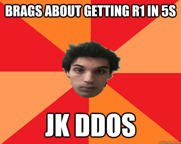 Brags about getting r1 in 5s JK DDOS  Idiot WoW player