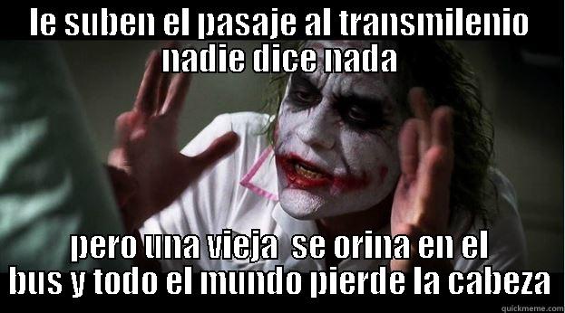 LE SUBEN EL PASAJE AL TRANSMILENIO NADIE DICE NADA PERO UNA VIEJA  SE ORINA EN EL BUS Y TODO EL MUNDO PIERDE LA CABEZA Joker Mind Loss