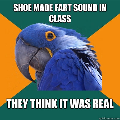 Shoe made fart sound in class They think it was real  Paranoid Parrot