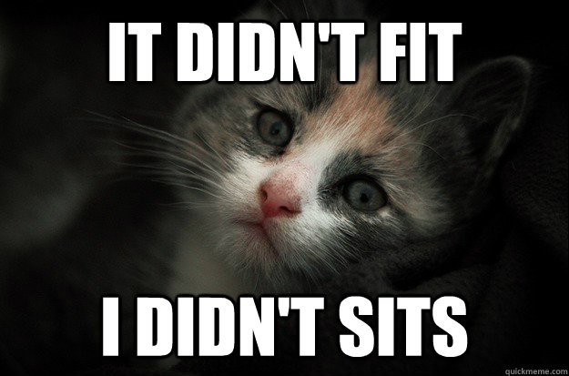 IT DIDn't fit I DIDN'T SITS - IT DIDn't fit I DIDN'T SITS  Sad Kitty