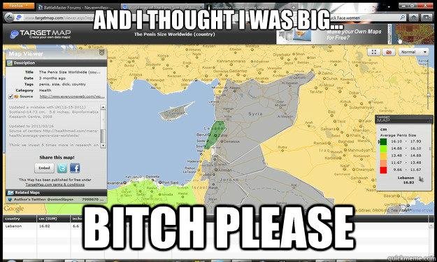 And I thought I was big... Bitch Please  Penis Size
