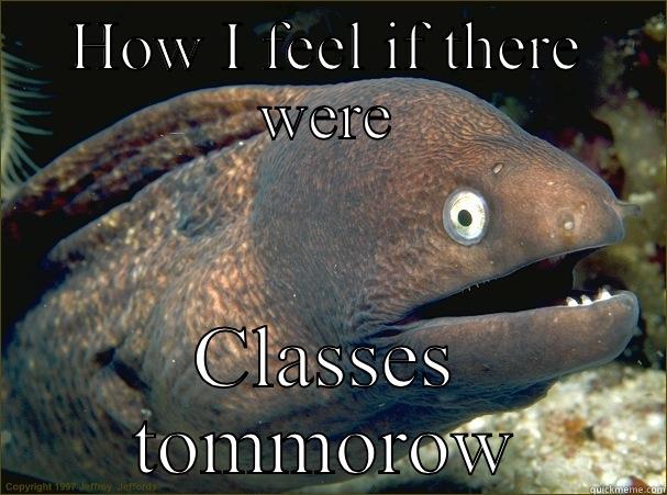 HOW I FEEL IF THERE WERE CLASSES TOMMOROW Bad Joke Eel
