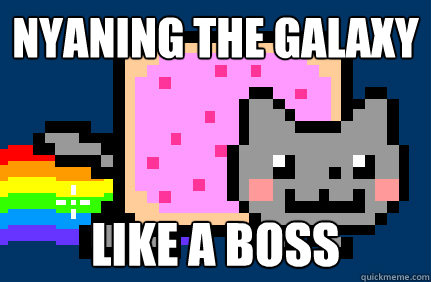 Nyaning the Galaxy Like a boss  Nyan cat