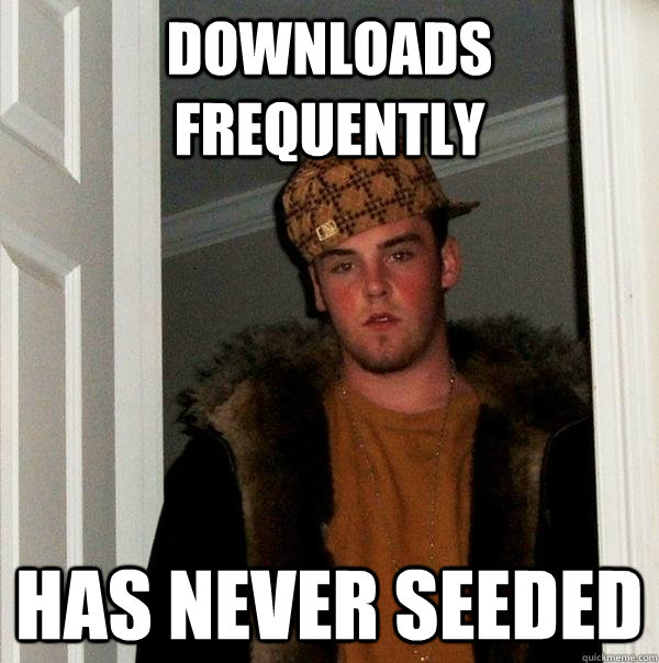 downloads frequently has never seeded  Scumbag Steve
