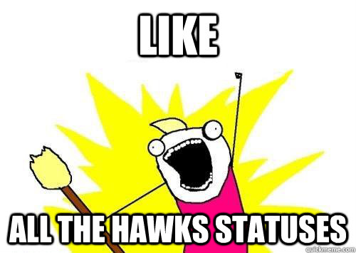 LIKE ALL THE HAWKS STATUSES  x all the y