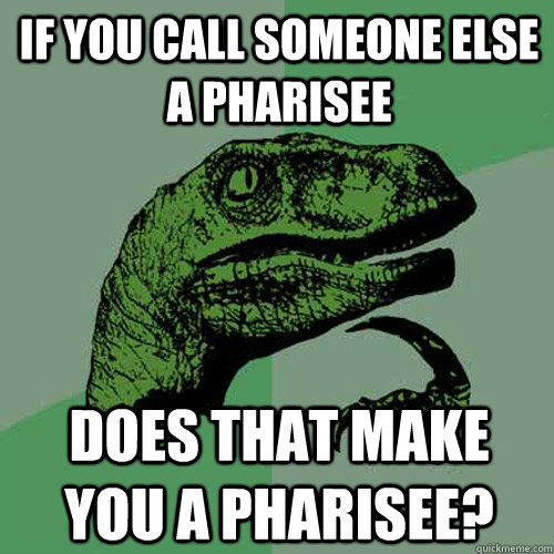 If you call someone else a Pharisee Does that make you a Pharisee? - If you call someone else a Pharisee Does that make you a Pharisee?  Philosoraptor