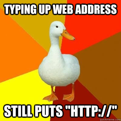 typing up web address still puts 