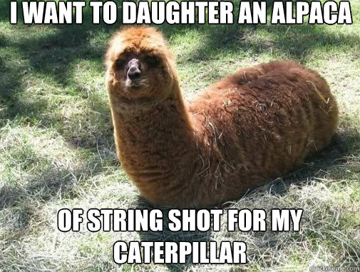 I want to daughter an alpaca of string shot for my caterpillar  Alpacapillar