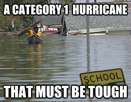 A category 1  hurricane That must be tough  New Orleans Flooding