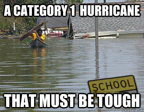 A category 1  hurricane That must be tough - A category 1  hurricane That must be tough  New Orleans Flooding