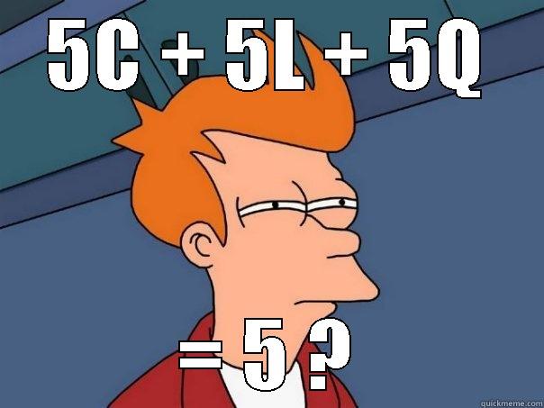 5C + 5L + 5Q = 5 ? Futurama Fry