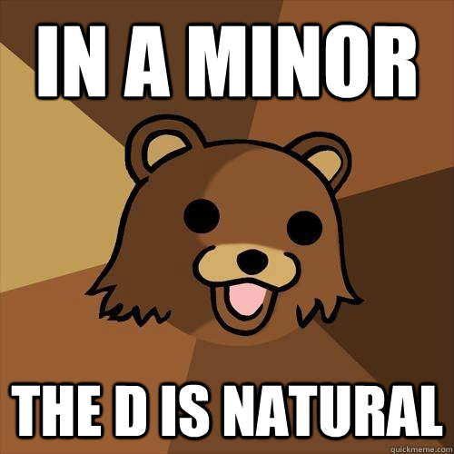 In a minor the d is natural  Pedobear