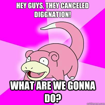 hey guys, they canceled diggnation! what are we gonna do?  Slowpoke
