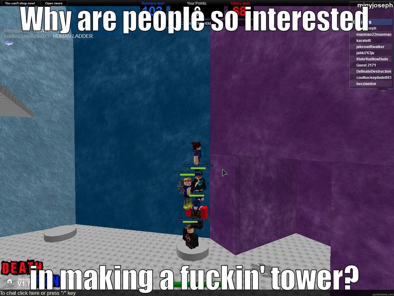 WHY ARE PEOPLE SO INTERESTED IN MAKING A FUCKIN' TOWER? Misc