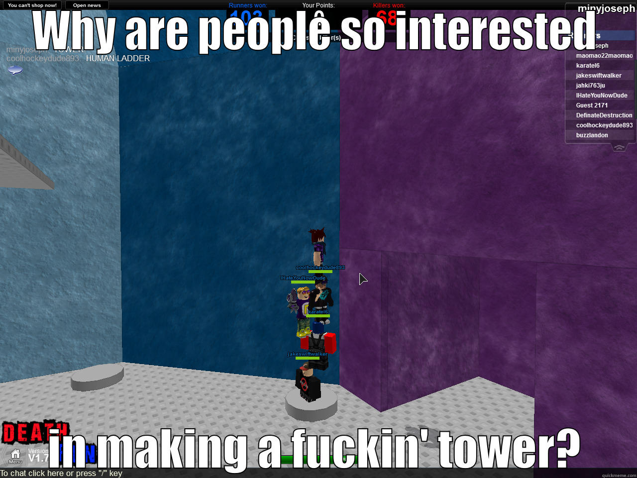 Roblox Skies... - WHY ARE PEOPLE SO INTERESTED IN MAKING A FUCKIN' TOWER? Misc