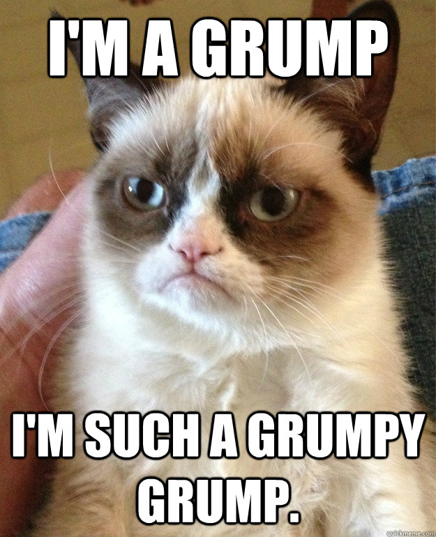 I'm a grump I'm such a grumpy grump.  Grumpy Cat