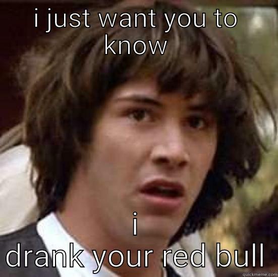 I JUST WANT YOU TO KNOW I DRANK YOUR RED BULL conspiracy keanu
