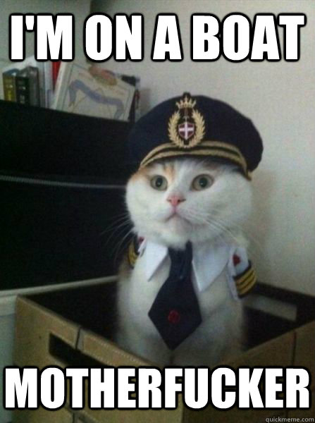 I'm on a boat motherfucker  Captain kitteh