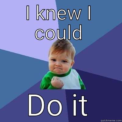 I KNEW I COULD DO IT Success Kid