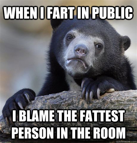 When i fart in public I blame the fattest person in the room  Confession Bear
