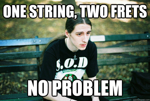 one string, two frets no problem  First World Metal Problems