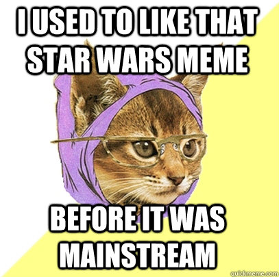 I used to like that star wars meme before it was mainstream  Hipster Kitty