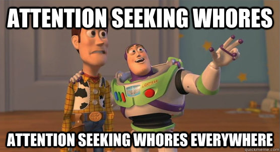 ATTENTION SEEKING WHORES ATTENTION SEEKING WHORES everywhere  Toy Story Everywhere