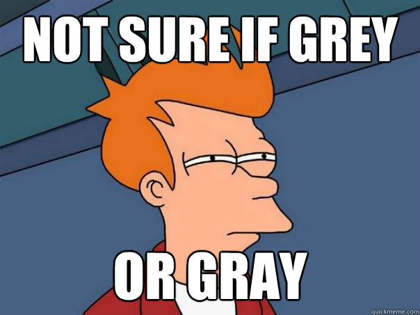 Not sure if grey Or gray - Not sure if grey Or gray  Futurama Fry
