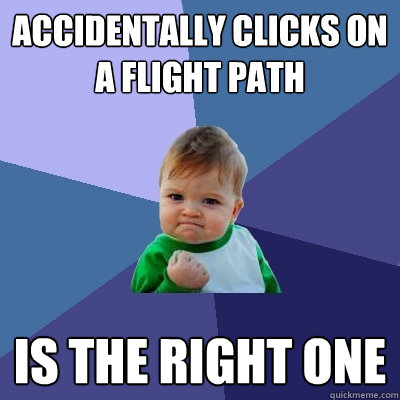 Accidentally clicks on a flight path Is the right one - Accidentally clicks on a flight path Is the right one  Success Kid
