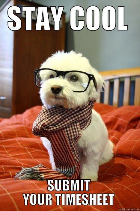 HOT DOG - STAY COOL SUBMIT YOUR TIMESHEET Hipster Dog