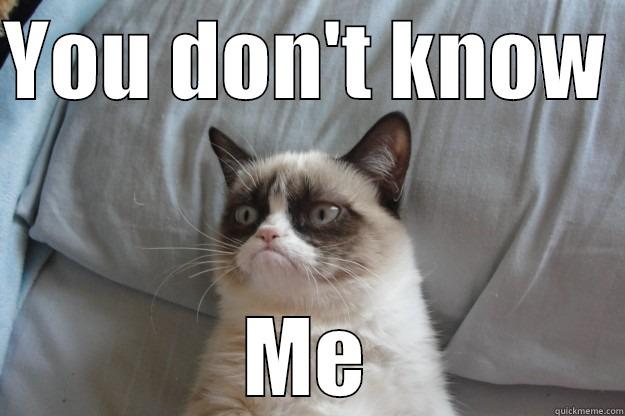 You don't know me! - YOU DON'T KNOW  ME Grumpy Cat