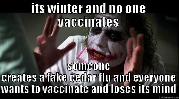 ITS WINTER AND NO ONE VACCINATES SOMEONE CREATES A FAKE CEDAR FLU AND EVERYONE WANTS TO VACCINATE AND LOSES ITS MIND Joker Mind Loss