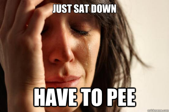 JUST SAT DOWN HAVE TO PEE  First World Problems