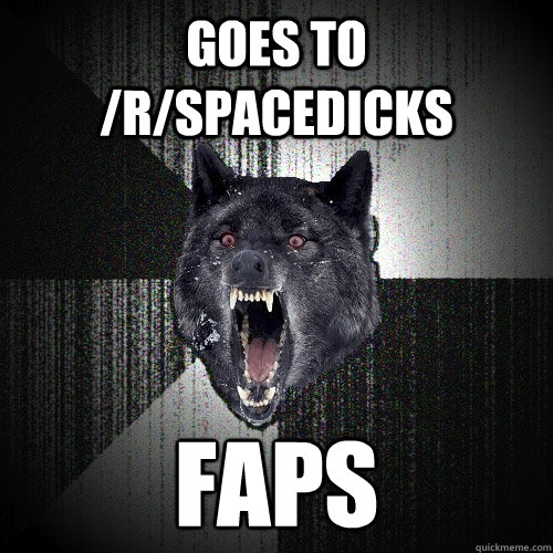 GOES TO /R/SPACEdiCKS FAPS  Insanity Wolf